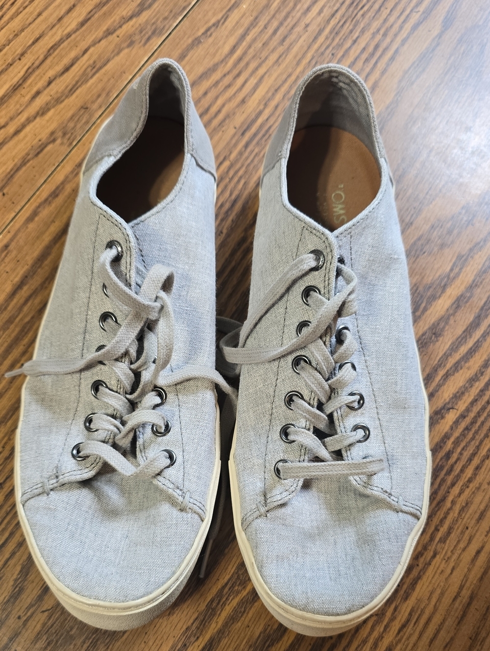TOMS Men's Light Gray Canvas Low-Top Sneakers